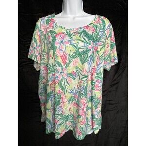 Casey Key women’s short sleeve tropical/ floral top, size 1X